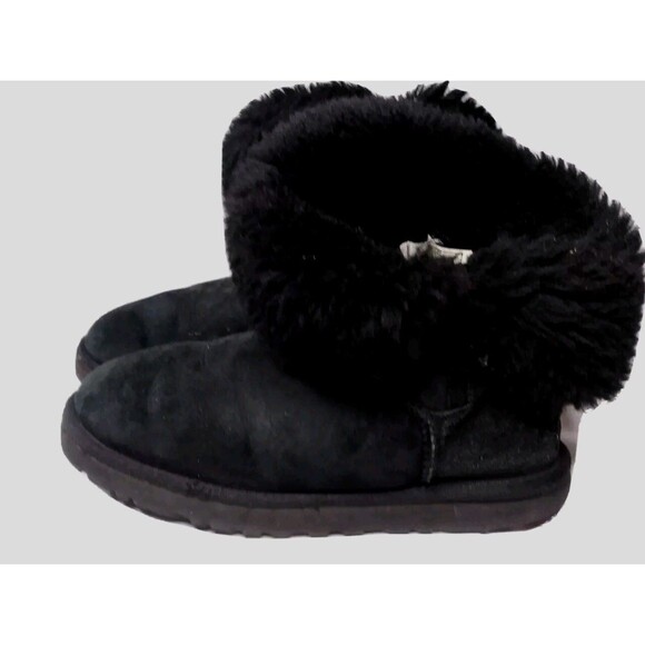 UGG Bailey Button Boots Women's Size 7 M Black Suede Ankle Boots - Picture 3 of 6